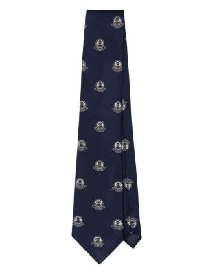 Cravate en soie en jacquard Fursac bleu