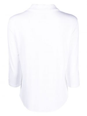 Krekls ar pogām ar 3/4 piedurknēm Majestic Filatures balts