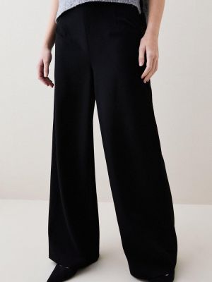 Приталенные брюки с высокой талией из крепа Karen Millen черные