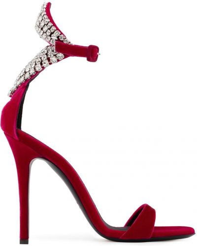 Sandalias con apliques de cristal Giuseppe Zanotti rojo