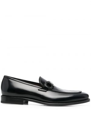 Skinn loafers med spenne Salvatore Ferragamo svart