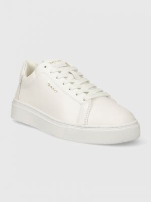 Sneakersy skórzane Gant białe
