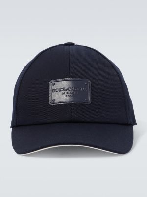 Cappello con visiera di cotone Dolce&gabbana blu