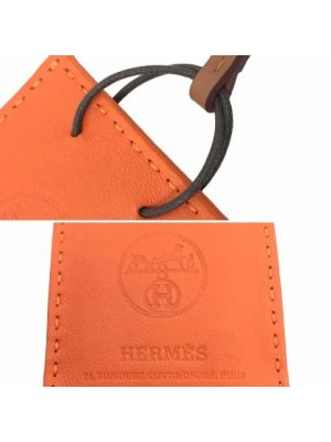 Zawieszka skórzana Hermès Vintage pomarańczowa