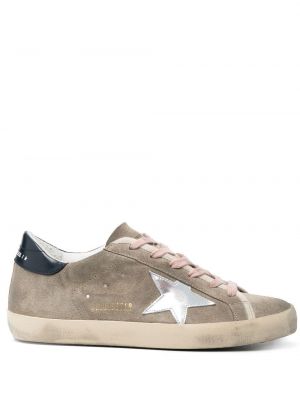 Stjernemønster semsket skinn sneakers Golden Goose gull