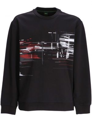 Abstrakter sweatshirt mit print Boss schwarz