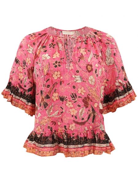 Geblümt bluse mit print Ulla Johnson pink