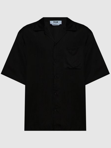 Рубашка с вышивкой Msgm черная