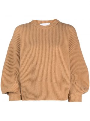 Pullover mit rundem ausschnitt Nude braun