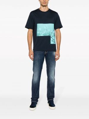 T-shirt aus baumwoll mit print Theory blau