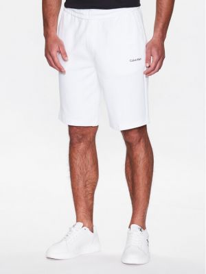 Pantaloni scurți de sport Calvin Klein alb