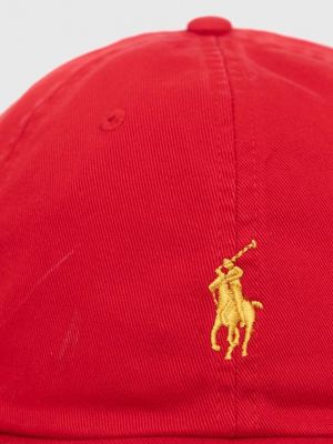 Pamučna kapa Polo Ralph Lauren crvena