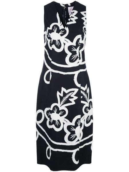 Vestido de tubo ajustado de flores con estampado Carolina Herrera negro