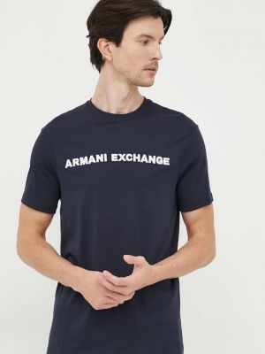 Bavlněné tričko s aplikacemi Armani Exchange vínové