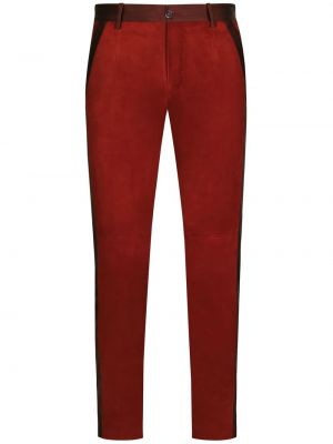 Hedvábné semišové kalhoty Dolce & Gabbana