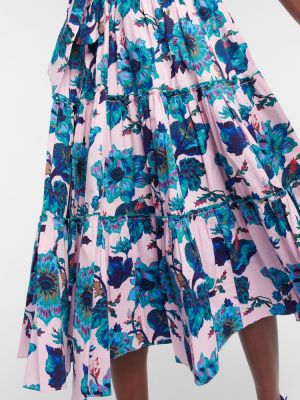 Kvetinové bavlnené midi šaty Diane Von Furstenberg modrá