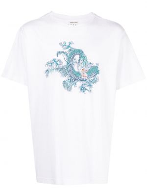 Kokvilnas t-krekls ar apdruku Maharishi balts