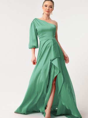 Атласное вечернее платье Lafaba зеленое
