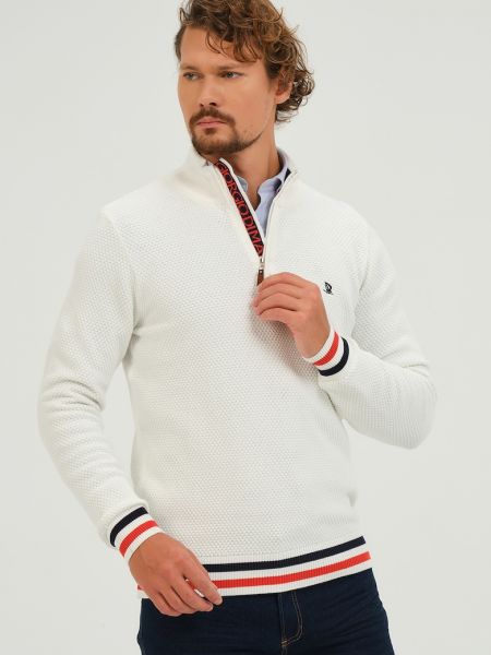 Пуловер на молнии Giorgio Di Mare белый