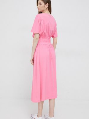 Sukienka midi bawełniana Deha fioletowa