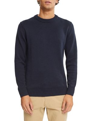 Jersey de algodón de tela jersey de cuello redondo Esprit azul