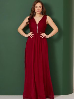 Šifonové večerní šaty Carmen červené