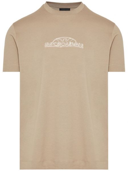 T-shirt brodé Emporio Armani beige