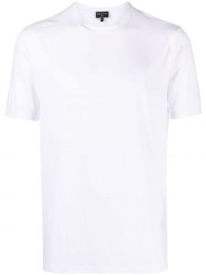 Koszulka z okrągłym dekoltem Giorgio Armani biała