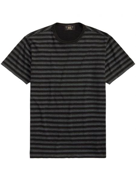 Svītrainas kokvilnas t-krekls ar apdruku Ralph Lauren Rrl