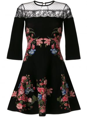 Průsvitné květinové viskózové mini šaty Ingie Paris - černá