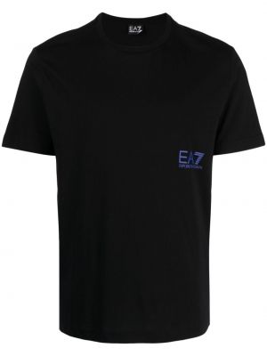 T-shirt di cotone con stampa Ea7 Emporio Armani