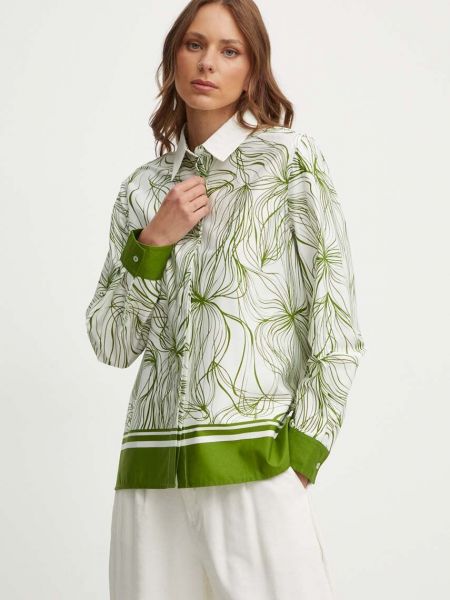 Długa koszula relaxed fit United Colors Of Benetton zielona