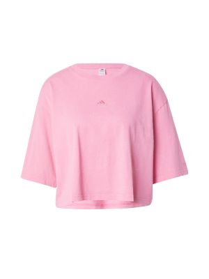 Tricou din bumbac din fleece cu croială lejeră Adidas roz