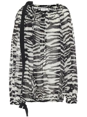Bluse aus baumwoll mit print mit zebra-muster Dries Van Noten schwarz