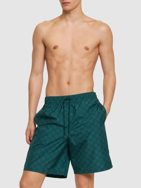 Pantalones cortos de nailon Gucci verde