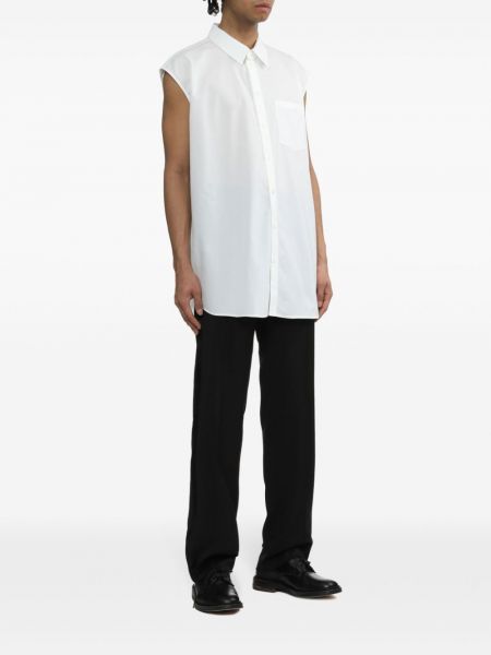 Bavlněná košile bez rukávů Helmut Lang bílá