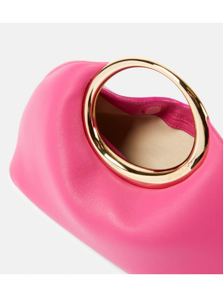 Δερμάτινη τσάντα shopper Jacquemus ροζ