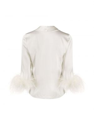Satynowa koszula z perełkami Gilda & Pearl biała
