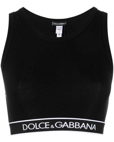 Crop top Dolce & Gabbana črna