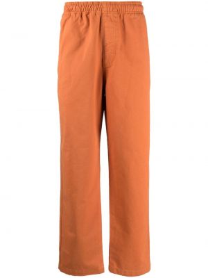 Bombažne ravne hlače Stüssy oranžna