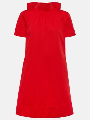 Хлопковое платье мини Staud красное