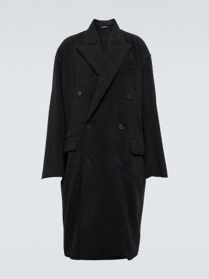 Kašmírový kabát Balenciaga šedý
