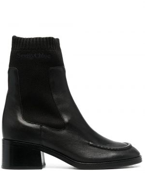 Ankle boots na obcasie See By Chloe czarne