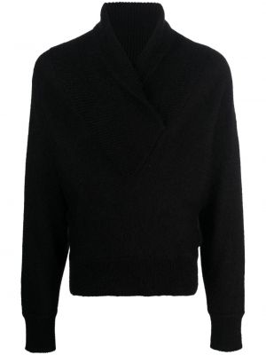 Maglione con collo a scialle Saint Laurent nero