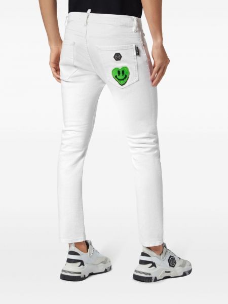 Jeans skinny taille basse avec applique de motif coeur Philipp Plein