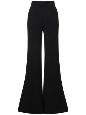 Pantaloni cu talie înaltă din viscoză din crep Elie Saab negru