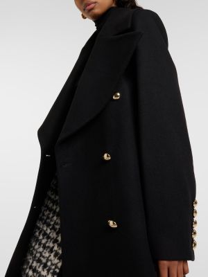 Abrigo de lana de cachemir con estampado de cachemira Nina Ricci negro
