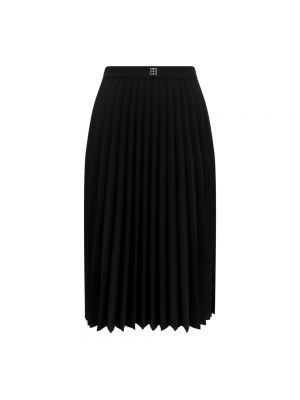 Falda midi de lana plisada Givenchy negro