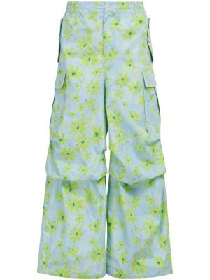 Relaxed fit kargo hlače s cvetličnim vzorcem s potiskom Marni