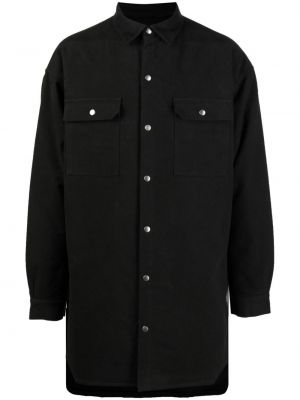 Plstěná bavlnená košeľa Rick Owens čierna